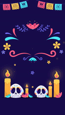 Una-Animación-De-Fondo-Plano-De-Celebración-Del-Día-De-Muertos.