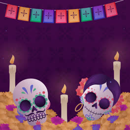 Una-Animación-De-Fondo-Para-La-Festividad-Del-Día-De-Muertos.