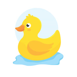 An-animation-of-Flat-yellow-rubber-duck-illustrated