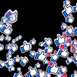 An-animation-of-Facebook-background-with-likes-and-hearts