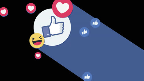 Una-Animación-De-Fondo-De-Facebook-Con-Me-Gusta-Y-Corazones.