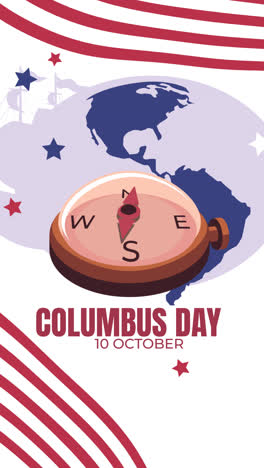 Eine-Animation-Des-Flachen-Columbus-Day-Hintergrunds