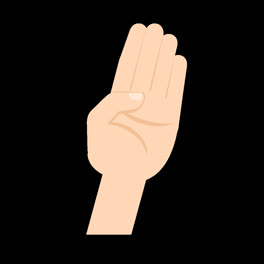 Eine-Animation-Einer-Sammlung-Flacher-Mudra-Hände