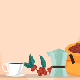 An-animation-of-Flat-background-for-international-coffee-day-celebration