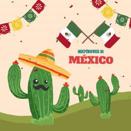 Una-Animación-De-Fondo-Plano-Para-La-Celebración-Del-Día-De-La-Independencia-De-México.