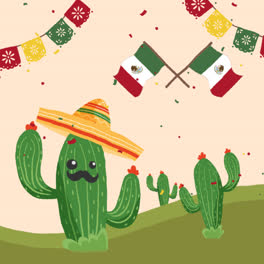 Una-Animación-De-Fondo-Plano-Para-La-Celebración-Del-Día-De-La-Independencia-De-México.