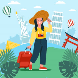 An-animation-of-Flat-illustration-for-world-tourism-day