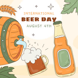 An-animation-of-Hand-drawn-background-for-international-beer-day-celebration