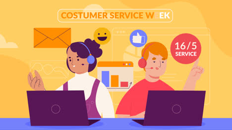 An-animation-of-Flat-customer-service-week-illustration