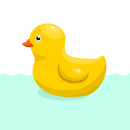 An-animation-of-Flat-style-yellow-rubber-duck