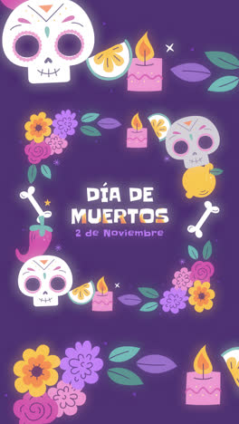 Una-Animación-De-Una-Plantilla-De-Marco-Plano-Para-La-Celebración-Del-Día-De-Muertos.