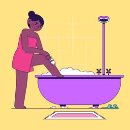 An-animation-of-Hand-drawn-woman-shaving-illustration