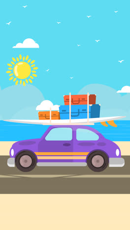 An-animation-of-Flat-design-summer-car-illustration