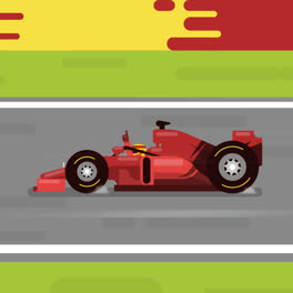 An-animation-of-Formula-1-racing-car-with-flat-design