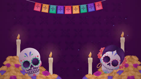 Eine-Hintergrundanimation-Für-Den-Dia-De-Muertos-Feiertag