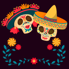 Eine-Animation-Einer-Handgezeichneten-Flachen-Dia-De-Muertos-Illustration