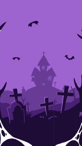 Eine-Animation-Mit-Flachem-Hintergrund-Für-Die-Halloween-Saison