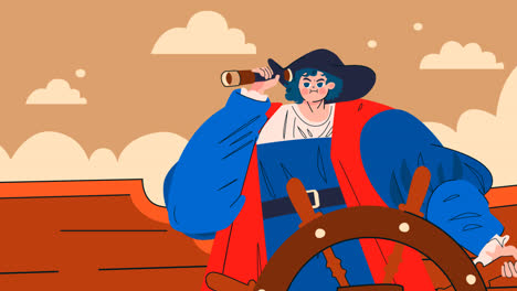 An-animation-of-Flat-columbus-day-background