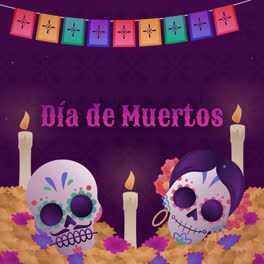 Eine-Hintergrundanimation-Für-Den-Dia-De-Muertos-Feiertag