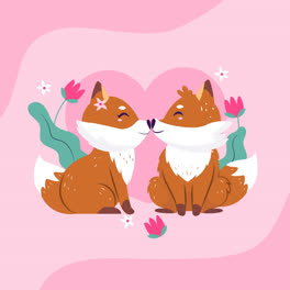 Una-Animación-De-Una-Linda-Pareja-De-Animales-Para-El-Día-De-San-Valentín.