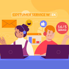 An-animation-of-Flat-customer-service-week-illustration