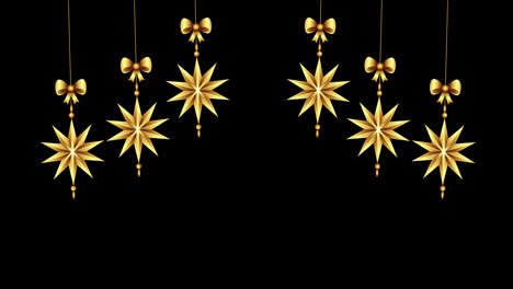 Golden-star-hanging-ribbon-design-element-Ornament-Animation-with-alpha-channel