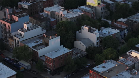 Aerial-view-of-apartment-buildings-in-Bedford-Stuyvesant,-Brooklyn