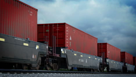 Locomotive-with-tank-wagons-passing-a-railway-crossing.-A-heavy-cistern-is-designed-to-transport-liquid-or-gaseous-commodity.-Used-in-petrochemical-industry-shipping-the-cargo-for-long-distances.