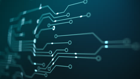 Lines-spreadling-from-the-center-are-led-by-bright-points.-They-create-a-concept-of-a-circuit-board-on-a-dark-background.-It-may-represent-electronic-connections,-communication,-futuristic-technology.