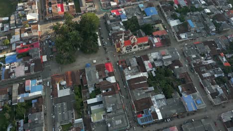 Aerial-View-Flying-Over-Small-Town-Trujillo-Valle-del-Cauca