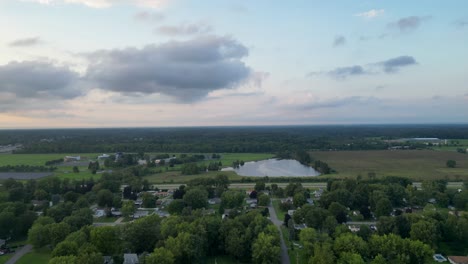 A-peaceful-aerial-view-of-a-neighborhood-surrounded-by-trees