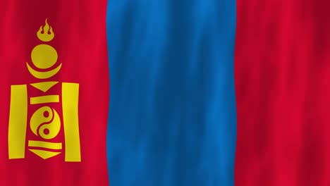 Bandera-De-Mongolia,-País,-Animación,-Símbolo-3D,-Diseño,-Ondeando-Con-El-Viento,-Movimiento,-Patriotismo-Nacional,-Cultura-Mundial,-Emblema,-Bandera,-Asia-Oriental,-Rojo,-Azul,-Amarillo