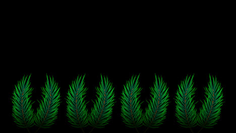 Tropical-summer-plants-Leaves,-flowers-border-frame-animation-with-a-copy-space-area-looped-animation-with-Alpha-channel