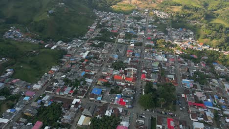 Aerial-View-Flying-Over-Small-Town-Trujillo-Valle-del-Cauca