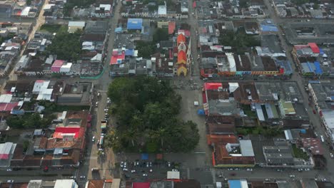 Aerial-View-Flying-Over-Small-Town-Trujillo-Valle-del-Cauca