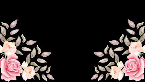 Tropical-summer-flowers-border-frame-animation-with-a-copy-space-area-looped-animation-with-Alpha-channel