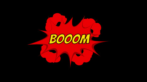 Cartoon-Boom,-Comic-Blase,-Sprachschleife,-Animationsvideo,-Transparenter-Hintergrund-Mit-Alphakanal.