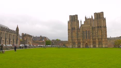 Westfassade-Der-Kathedrale-Von-Wells---Anglikanische-Kathedrale-In-Wells,-Somerset,-England