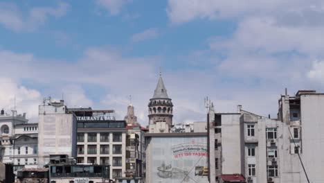 View-of-the-residential-area-surrounding-the-Galata-Tower-in-Istanbul,-Turkey