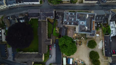 Capture-the-essence-of-the-Cirencester-with-a-breathtaking-top-down-drone-shot,-revealing-diverse-and-bustling-cityscapes