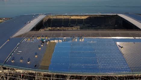 Bramley-Moore-dock-Everton-football-stadium-roof-aerial-view-River-Mersey-construction-development