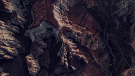 Cappadocia-aerial:-unique-rock-formations-and-natural-patterns