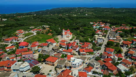 Kastro-Kyllini-on-the-Peloponnese-peninsula-of-southern-Greece---aerial-flyover