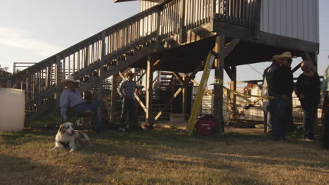 Cowboys-relax-and-prepare-for-the-Siloam-Springs-Rodeo,-a-traditional-event-in-Arkansas