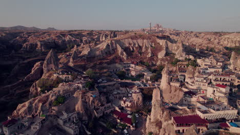 Sunlit-fairy-chimneys-and-rock-formations-in-Cappadocia