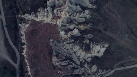 Aerial-view-of-unique-rock-formations-in-Cappadocia