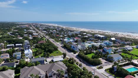 Toma-Aérea-De-La-Playa-De-San-Agustín-En-Florida