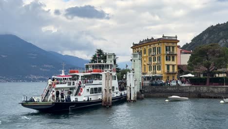 Ferry-passengers-boarding,-tapestry-of-souls-ready-for-the-voyage-ahead