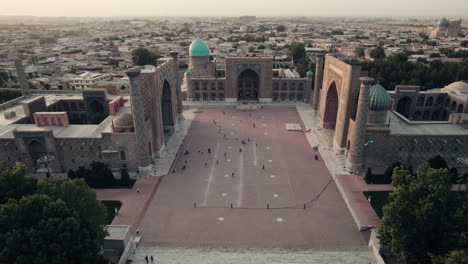 Registan-Square-madrassahs-dynamic-aerial-shot