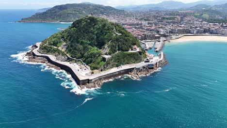 Panning-drone-aerial-San-Sebastian-Spain